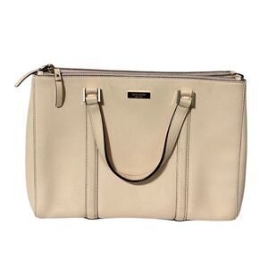 Kate Spade Cream Leather Tote Bag With COA